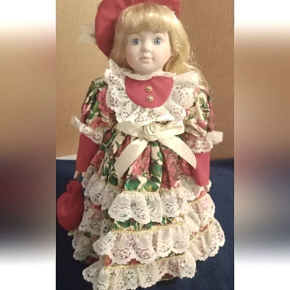 The Heritage Mint Ltd. Collection Christmas Porcelain Doll 16" - No Box NWOT - Picture 1 of 5